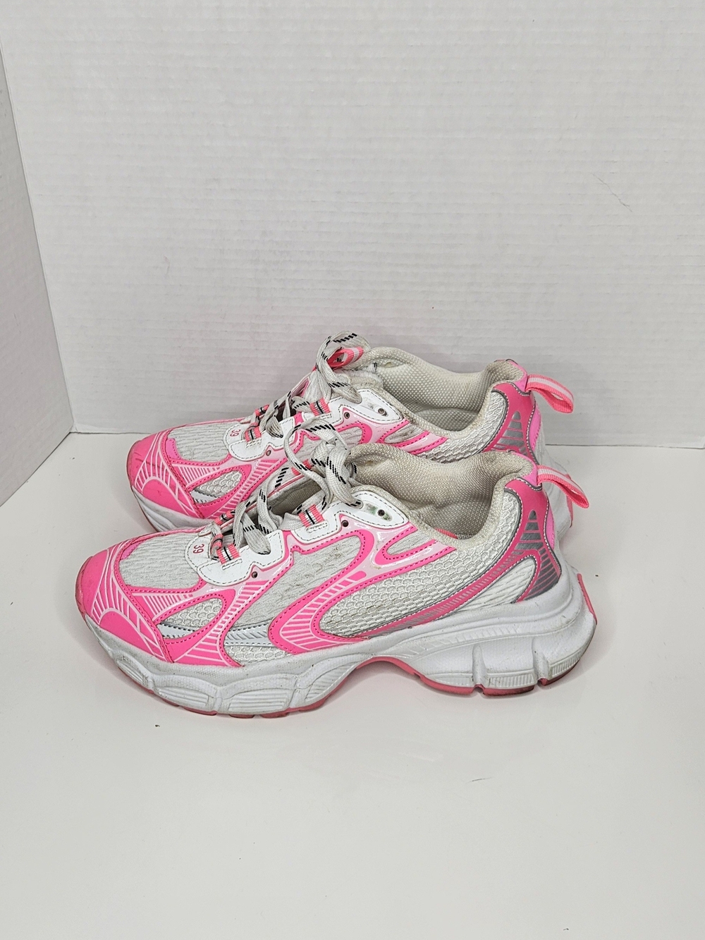 Berness hot pink chunky sneakers.